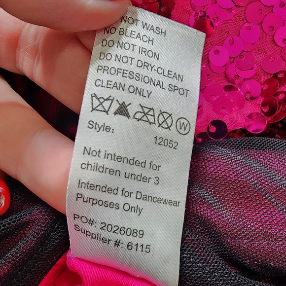 Weissman Showtime Bad At Love Pink and Black Dance Costume Size IC Style # 12052 - Picture 6 of 7